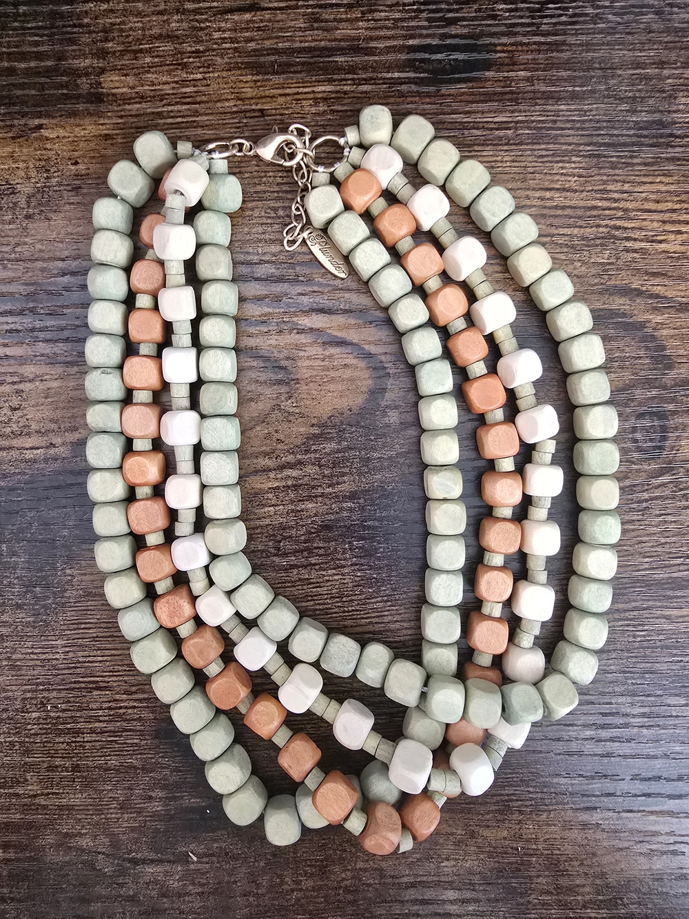 Plunder Multi-Strand Bracelet in Sage, Peach & Cream